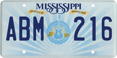 MS license plate ABM216