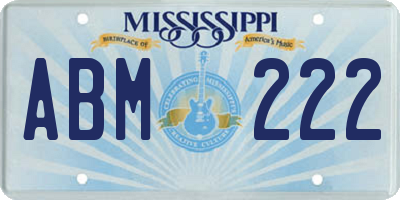 MS license plate ABM222