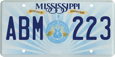 MS license plate ABM223