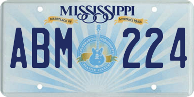 MS license plate ABM224