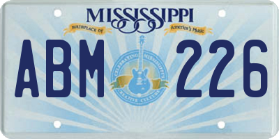 MS license plate ABM226