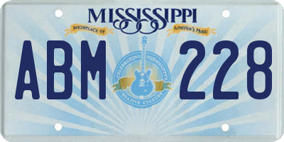 MS license plate ABM228