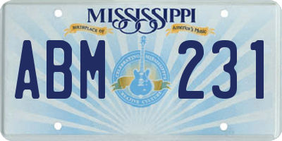 MS license plate ABM231