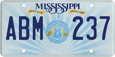 MS license plate ABM237