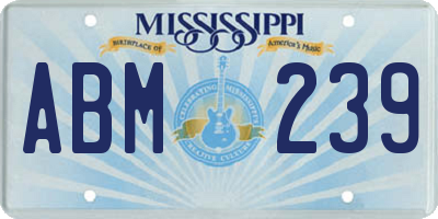 MS license plate ABM239