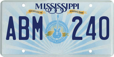 MS license plate ABM240