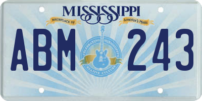 MS license plate ABM243