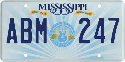 MS license plate ABM247