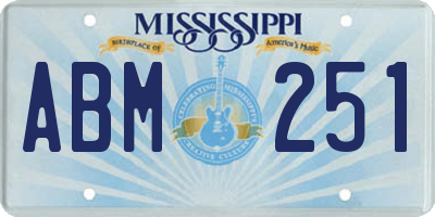 MS license plate ABM251