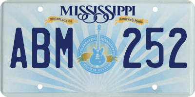 MS license plate ABM252