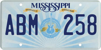 MS license plate ABM258