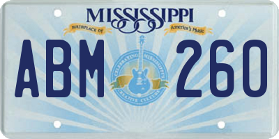 MS license plate ABM260