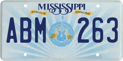 MS license plate ABM263