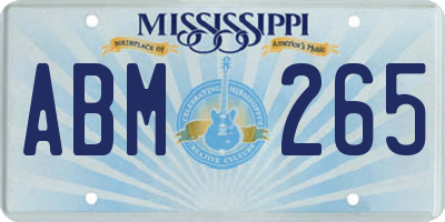 MS license plate ABM265