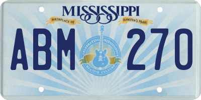 MS license plate ABM270