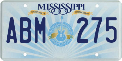 MS license plate ABM275