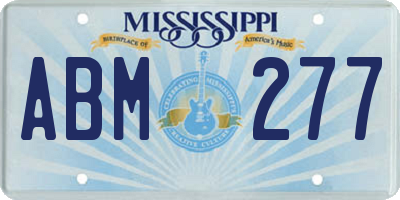 MS license plate ABM277