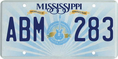 MS license plate ABM283