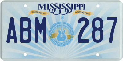 MS license plate ABM287