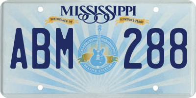 MS license plate ABM288