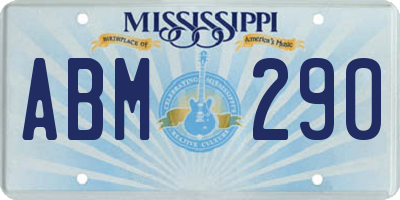 MS license plate ABM290