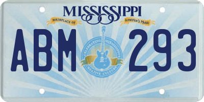 MS license plate ABM293