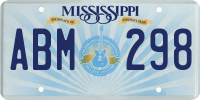 MS license plate ABM298