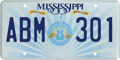 MS license plate ABM301