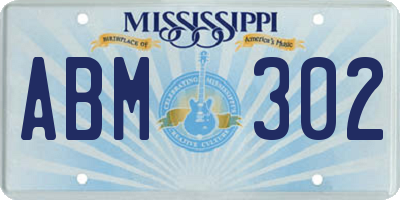 MS license plate ABM302