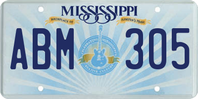 MS license plate ABM305