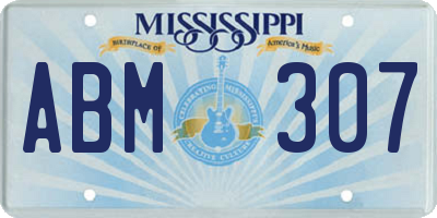 MS license plate ABM307