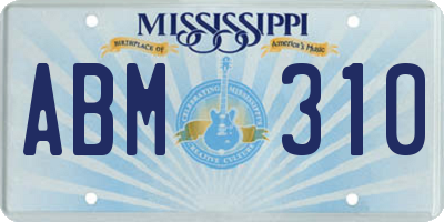 MS license plate ABM310