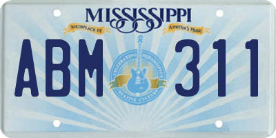 MS license plate ABM311