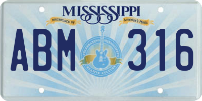 MS license plate ABM316