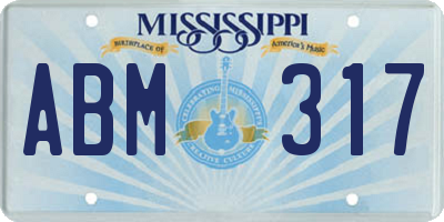 MS license plate ABM317