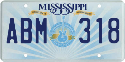 MS license plate ABM318