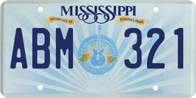 MS license plate ABM321