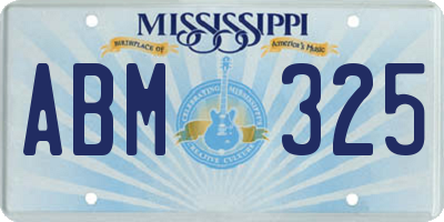 MS license plate ABM325