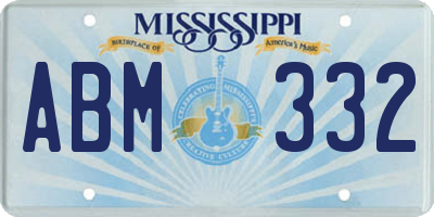 MS license plate ABM332