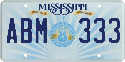 MS license plate ABM333