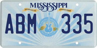 MS license plate ABM335