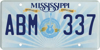 MS license plate ABM337