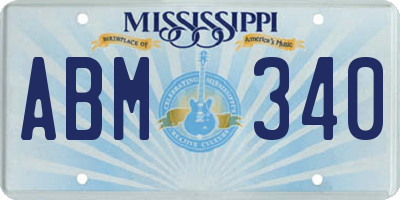 MS license plate ABM340