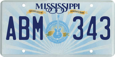 MS license plate ABM343