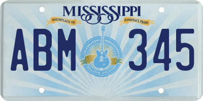 MS license plate ABM345