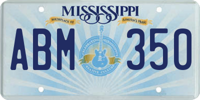 MS license plate ABM350