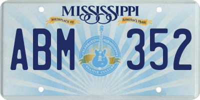 MS license plate ABM352