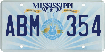 MS license plate ABM354