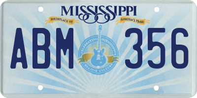 MS license plate ABM356