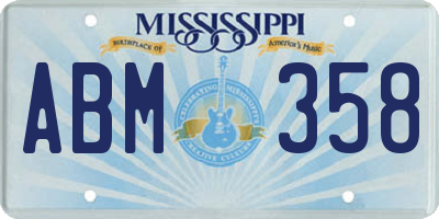 MS license plate ABM358